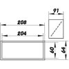 Külső szögletes légcsatornatoldó + visszacsapó szelep 204 x 60 mm