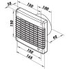 Fürdőszobai ventilátor automata zsaluval emelt teljesítmény 100 LV