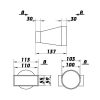Egyenes átalakító 110x55 - 100mm
