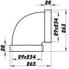 Vízszintes könyök 90° 234x29mm