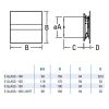 Üveg előlapos fürdőszobai ventilátor páraérzékelővel fehér CATA E-100 GTH